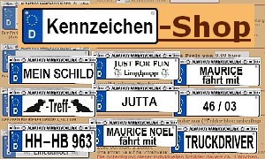 hier kommen Sie in unseren Kennzeichen-Shop